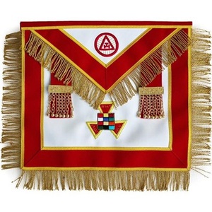 Handmade thêu tùy chỉnh masonic Hoàng Gia vòm da cừu tạp dề với pin an toàn và ren trang trí - Product Image 3