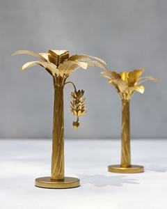 Banana <b>Tree</b> Candle Stands - Set of 2 Candle <b>Holder</b> Design With Shiny Finishing Best for Home Living Room Decorative Best Quality - Product Image 1