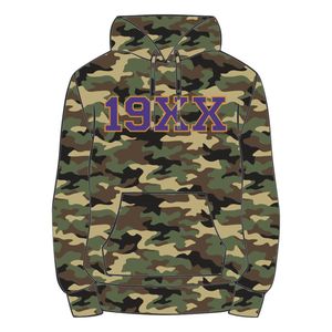 Premium Camo Omega ciniglia felpa in cotone misto greco confraternita abbigliamento divino nove College anno 19XX - Product Image 2