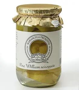 hight quality William pear in syrup made in Italy glass jar 700 g made from fresh fruit