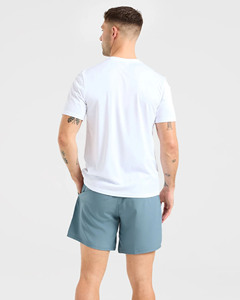 T-shirts pour hommes, coupe slim, blancs, personnalisables, en coton mélangé, respirants, légers, pour la gym et le streetwear, parmi les plus vendus - Product Image 4