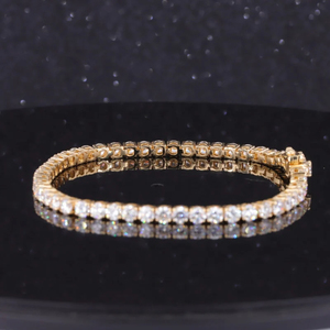 Bracelet à breloques de luxe en argent sterling 925, bijoux fins, avec moissanite taille brillant, plaqué or, style hip-hop, VVS - Product Image 5