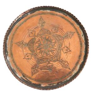 ถาดทองแดงแกะสลักด้วยมือแบบโบราณลวดลายดอกไม้สไตล์เปอร์เซียแผ่นรองจานตกแต่งผนังสำหรับเทศกาลคริสต์มาสเทศกาลดิวาลี - Product Image 2