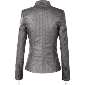 Vestes en cuir véritable pour femmes 2025 Dernier design à la mode Logo personnalisé Veste en jean Veste en cuir pour femmes Vente en gros - Product Image 2