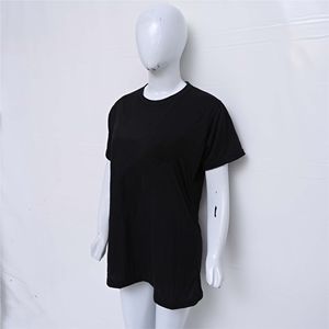 New Fashion 100% High Quality Breathable Super Comfy Lounge Wear <b>Plain</b> Solid Short Sleeve Knitted <b>Shirts</b> For Women <b>black</b> <b>T</b> <b>shirt</b> - Product Image 3