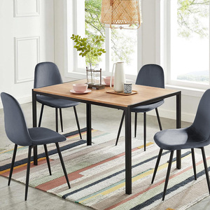 Sedie da pranzo 2 pezzi ergonomiche dal Design moderno in velluto grigio/Beige/nero 44x51x88 cm gambe in metallo per tavolo da pranzo - Product Image 2