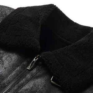 Premium-Grade Sheep Skin Leather <b>Men's</b> Winter Bomber <b>Jacket</b> with Stand Collar and Front Logo <b>Smart</b> <b>Casual</b> Heated & Breathable - Product Image 2