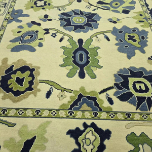 Tapis Oushak Antique en Laine Tricoté à la Main 8x10 Beige Vert Haut Traditionnel Tapis de Salon Tailles 6x9 10x14 Soie Coton Prière - Product Image 1