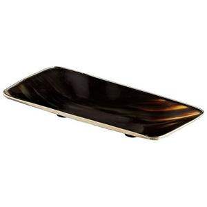 Plateau carré en corne de buffle naturelle polie pour servir des collations à manger et décor à la maison accessoire de cuisine et de table artisanal - Product Image 1