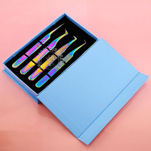 แหนบต่อขนตาแบบปลายไฟเบอร์ 45 องศา ขายดี แหนบต่อขนตาแบบวอลลุ่ม 90 องศา บรรจุภัณฑ์พรีเมียมแบบกำหนดเองได้ - Product Image 1