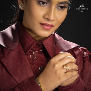 Collar Silverings 925 de Plata de Ley con Diseño de Clavos, Oro Rosa, Zirconia, Diamantes Geométricos, Cadenas con Baño de Rodio, Estilo Moderno para Regalo - Product Image 4