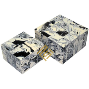 MOP Box Unique Collier Bijoux Boîtes Décoratives Haute Qualité Corne Os De Luxe Imprimé Logo Personnalisé Emballage De Stockage De Bijoux - Product Image 4