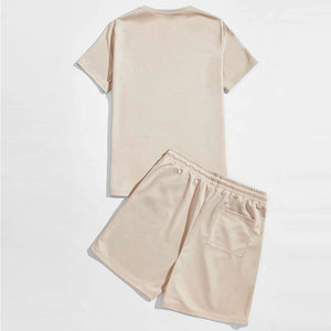 Ensemble T-shirt et short pour homme, style streetwear, couleur unie, respirant, dernière mode estivale - Product Image 2