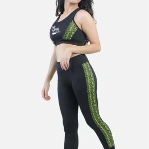 Venta al por mayor de ropa de gimnasio activa personalizada para mujeres de talla grande de algodón Fitness Yoga conjunto nuevo Sujetador deportivo Leggings Copa ropa interior estampado frontal - Product Image 5