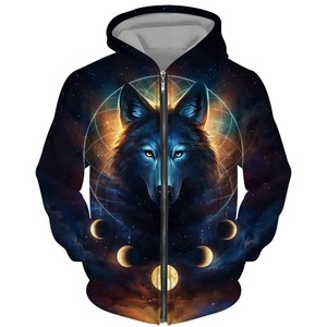 Chaqueta Deportiva de Invierno para Hombre, con Cierre, Transpirable, con Capucha, de Poliéster/Algodón, Personalizable con Logotipo y Patrón Sublimado - Product Image 6