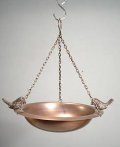 Mangeoire à oiseaux en cuivre dernier modèle avec chaîne pour accessoires décoratifs de jardin Mangeoire à oiseaux en métal pour balcon intérieur et extérieur suspendu - Product Image 4