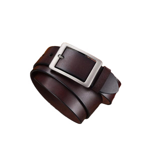 เข็มขัดลำลองหนังสีดำวินเทจของผู้ชายเข็มขัดหนังแท้100% - Product Image 5