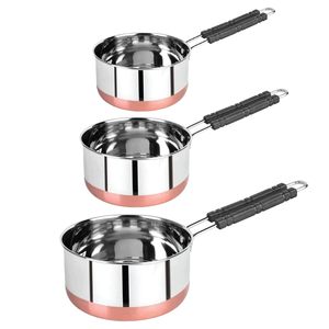 Sauce <b>Pan</b> <b>Set</b> Tea Milk <b>Pan</b> <b>Copper</b> Sauce <b>Pan</b> Combo <b>Set</b> Gas and Induction Compatible Litre Capacity - Product Image 1