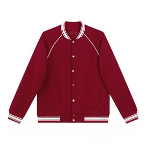 Embroidery Unisex Varsity Windbreaker Jacket with Stand Collar and Front Logo <b>Heated</b> Breathable Winter <b>Coat</b> - Product Image 1