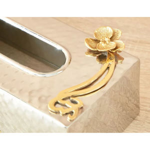 Boîte à mouchoirs décorative moderne en métal de première qualité en acier inoxydable porte-mouchoirs à motifs floraux accessoires de serviette pour fournitures d'hôtel - Product Image 3