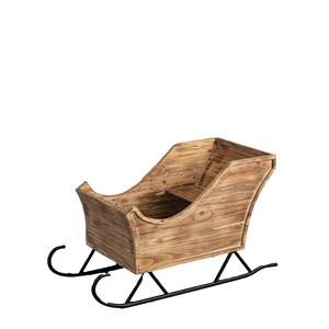 Trineo de madera pequeño para la decoración del hogar de Navidad Artesanía de madera hecha a mano Trineo decorativo de Navidad - Product Image 4
