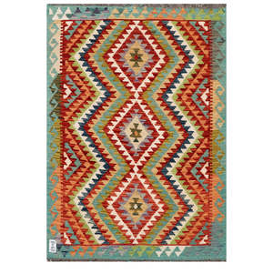 Alfombra Kilim de Maimana, Afganistán, 142 x 99 cm, Alfombras y Juegos de Alfombras - Product Image 1