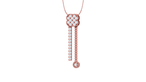 Collier pendentif trèfle à quatre feuilles en or blanc 14 carats et diamants de luxe pour femme – Bijoux de créateur tendance - Product Image 3