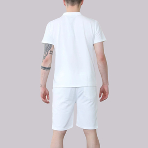 Conjunto de pantalones cortos de algodón para hombre de alta calidad, nuevo logotipo personalizable de fábrica, camisas con media cremallera, pantalones activos de ajuste holgado - Product Image 6