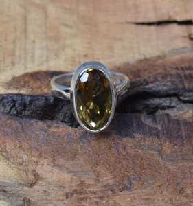 Bague fine en argent sterling 925 faite à la main Design classique unique avec pierre précieuse de quartz fumé naturel Vermeil d'éternité personnalisé - Product Image 2