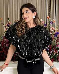 Capa burlesca con cuentas y lentejuelas, flecos con cuentas que cuelgan hacia abajo, se sujeta en el cuello, hermosa ropa festiva, capas de Festival - Product Image 1