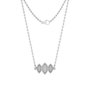 Collier avec pendentif en argent 925 et or 18 carats, serti de pierres en forme de marquise, pour la création de bijoux en résine ou de pierres funéraires, semi-monture - Product Image 1