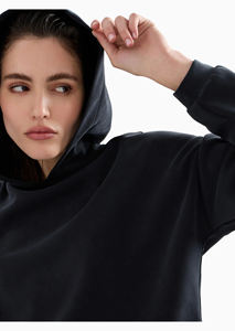 Ensemble de survêtements 2 pièces avec logo personnalisé pour femmes pantalons de jogging empilés survêtement à capuche survêtement mode confortable pour femmes survêtements à épaules tombantes - Product Image 5