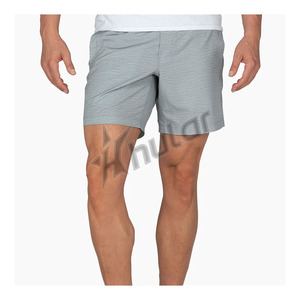 Shorts de sport pour hommes Shorts anti-rides à motif solide, extensibles et écologiques en gros - Product Image 2
