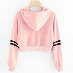 Venta caliente de algodón de las mujeres Crop Top Hoodie OEM al por mayor transpirable invierno Casual moda Pakistán ropa de manga larga - Product Image 2