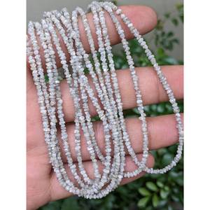 Perles de diamant gris-blanc de 2 mm, 100 % naturelles, brutes, non taillées, en forme de pépites, bijoux de Noël avec diamants en vrac - Product Image 2
