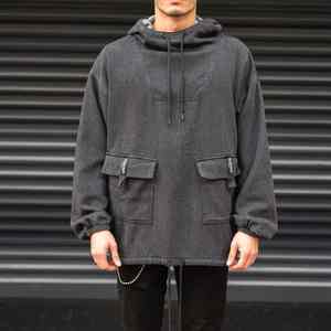 Nuevas Sudaderas con Capucha de Invierno para Hombre, Estilo Denim, con Logotipo Personalizado, Talla Grande, Resistentes al Viento, 100% Algodón, Color Sólido, Estilo Urbano, Lavado Ácido, con Cierre - Product Image 3