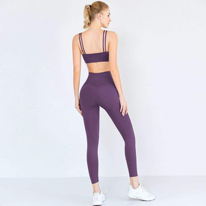Haute qualité personnalisé femmes Gym Fitness vêtements de sport grande taille respirant solide doux haute élastique Yoga porter ensembles couleur - Product Image 5