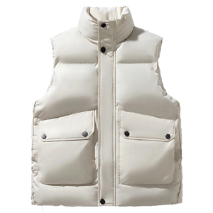 Chaleco acolchado de color sólido que proporciona ropa de abrigo de invierno Fabricante Abrigos de burbujas sin mangas de invierno Chaqueta Ropa personalizada - Product Image 3