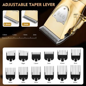 Tondeuse à barbe sans fil professionnelle pour hommes, kit de tondeuse à cheveux, rasoir électrique réglable en acier inoxydable, étui USB - Product Image 5