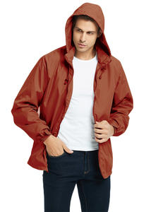 Veste imperméable fine de haute qualité, multicolores, col montant, coupe-vent avec capuche, simple, en toile enduite - Product Image 4