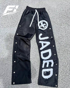 Wholesale Breathable Windbreaker Nylon Baggy Sweatpants Color Block Plus Size <b>Athletic</b> Bottoms Custom 3D Embroidery men's pants - Product Image 2