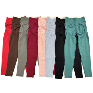 Conjunto de Yoga de 2 piezas sin costuras con logotipo personalizado de alta calidad para mujer, mallas estampadas de cintura alta con Top corto - Product Image 3