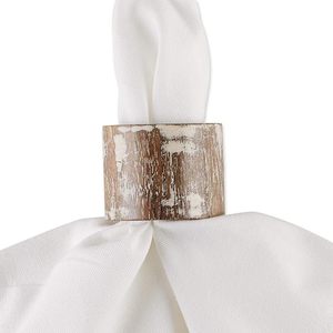 ชุดแหวนรองผ้าเช็ดปากทำจากไม้สีขาวสำหรับงานแต่งงานและโอกาสอื่นๆ - Product Image 1