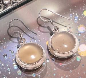 Boucles d'oreilles rondes en Quartz fumé naturel brillant Boucles d'oreilles en argent sterling 925 de style ethnique pour la fête de mariage ou le cadeau - Product Image 2