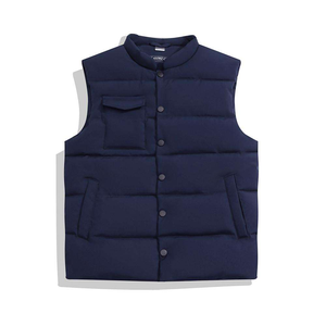 Veste sans manches en duvet pour hommes, veste légère personnalisée, gilet tissé respirant avec technique de teinture unie - Product Image 3