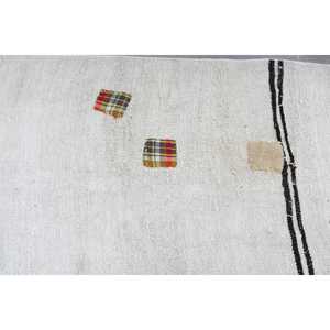 พรมวินเทจขนาด 2.6x9.7 ฟุต พรมตุรกี พรมขนสัตว์ลายจุดสีขาว - Product Image 5