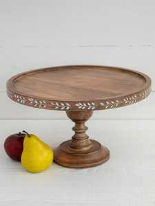 SUPPORT À GÂTEAUX EN BOIS Haute Qualité Vente Chaude Acacia En Bois Haut Pied Rond Plateau En Bois Gâteau Stand pour Servir Gâteaux et Fruits - Product Image 2