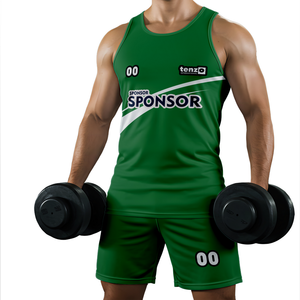 2025 hommes été tenue de sport Logo personnalisé débardeur Shorts OEM ODM séchage rapide Fitness vêtements de sport deux pièces ensemble usine en gros - Product Image 6