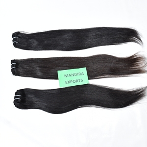 Extensiones de cabello humano virgen crudo vietnamita, máquina de cabello de templo recto, paquetes de trama doble, cabello humano indio crudo - Product Image 4