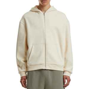 Sweat à capuche pour homme surdimensionné à fermeture éclair intégrale, en molleton super doux 100% coton, écologique, coupe-vent, avec logo personnalisé, impression et broderie, style streetwear - Product Image 1